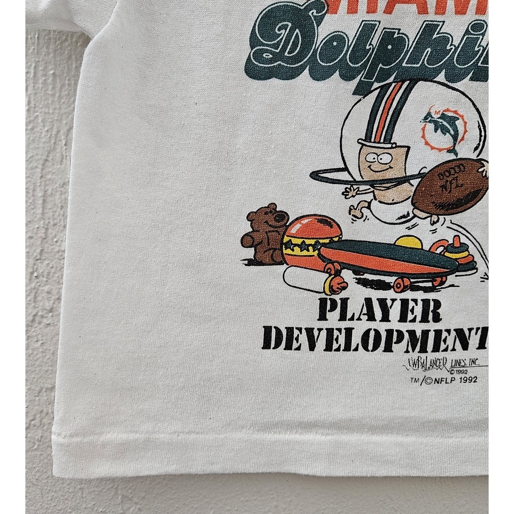 Vintage 1992 Miami‎ Dolphins 90's T-Shirt Single Stitch USA Size 2T *Please Read - Picture 4 of 10